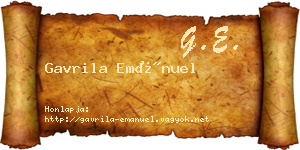 Gavrila Emánuel névjegykártya